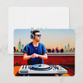 New York Roof Top Dj Dankeskarte (Vorne/Hinten)