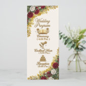 New York Rose Hochzeitsprogrammkarte Programm (Stehend Vorderseite)