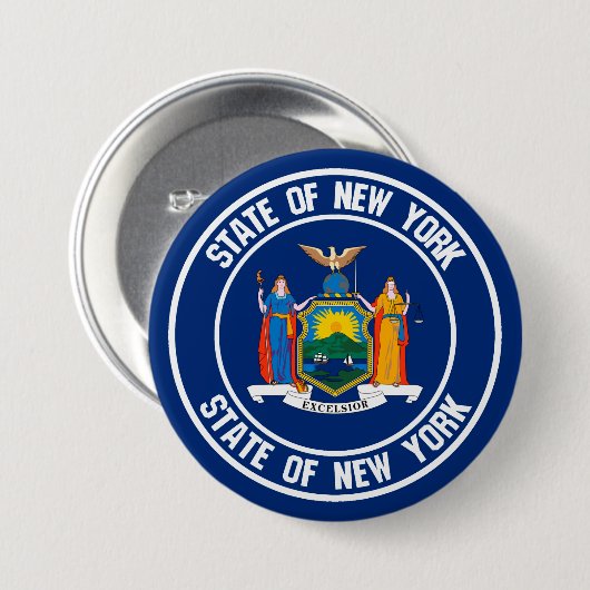 New York Round Emblem Button (Vorne & Hinten)