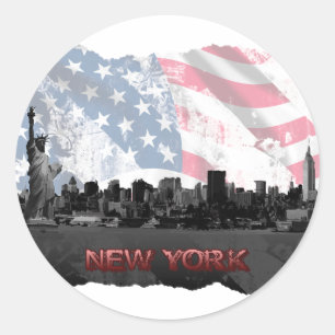 New York Runder Aufkleber