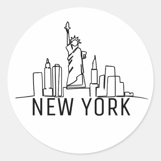 New York Runder Aufkleber (Vorderseite)