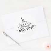 New York Runder Aufkleber (Umschlag)