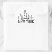 New York Runder Aufkleber (Tasche)