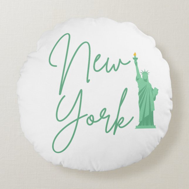 NEW YORK RUNDES KISSEN (Vorderseite)
