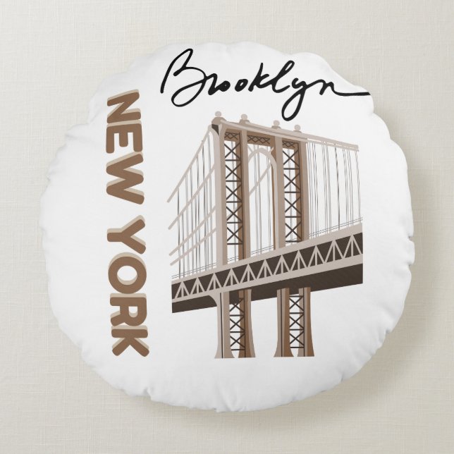 NEW YORK RUNDES KISSEN (Vorderseite)