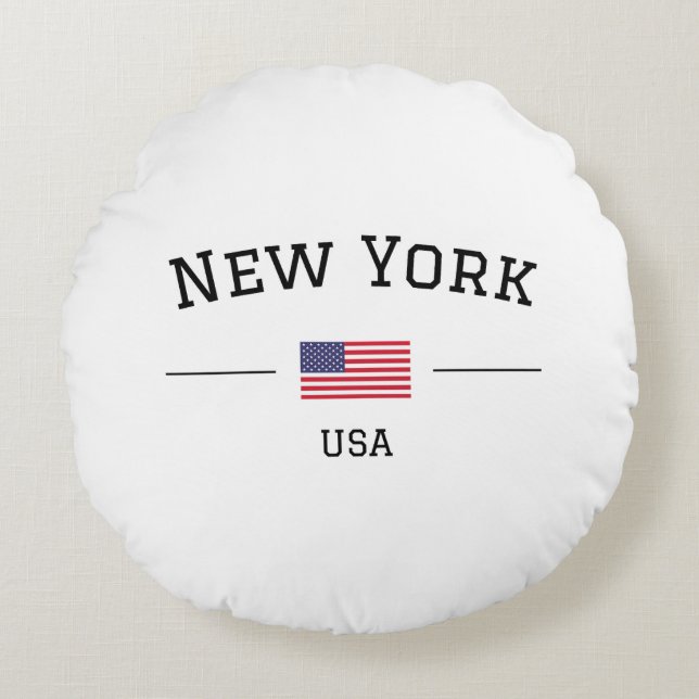 New York Rundes Kissen (Vorderseite)