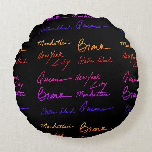 NEW YORK RUNDES KISSEN (Vorderseite)