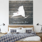 New York Rustic Stretched Canvas Print Leinwanddruck (Insitu (Schlafzimmer))