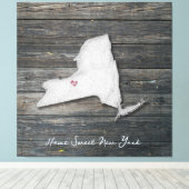 New York Rustic Stretched Canvas Print Leinwanddruck (Insitu (Holzboden))