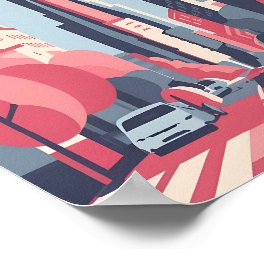 New York Scape 4K Vector Serene Poster (Ecke)