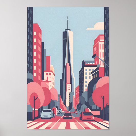 New York Scape 4K Vector Serene Poster (Vorne)
