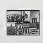 New York Schwarz-Weiß Postkarte (Vorne/Hinten)