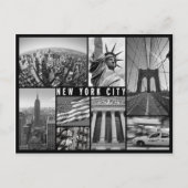 New York Schwarz-Weiß Postkarte (Vorderseite)