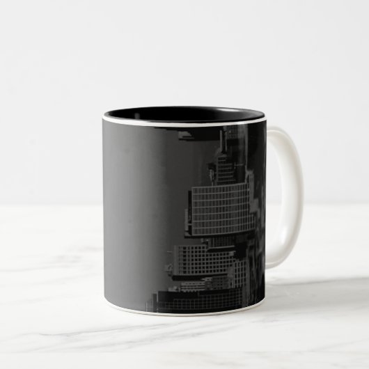 New York, Schwarz-Weiß-Tasse Zweifarbige Tasse (VorderseiteRechts)