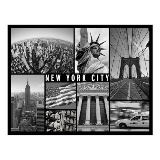 New York Schwarzweiss Postkarte Zazzle De