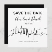 New York Script Zeichne Save the Date (Vorne/Hinten)