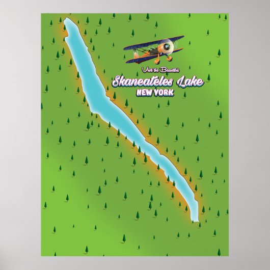 New York Skaneateles Lake Map Poster (Vorne)