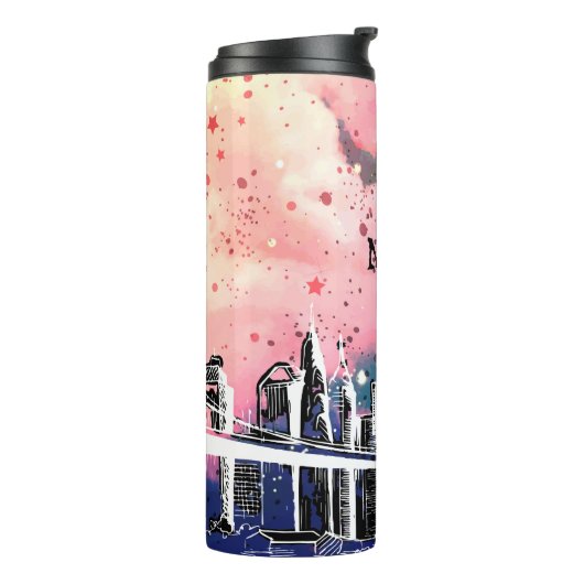 New York, Sky, City Thermosbecher (Nach links gedreht)