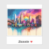New York Skyline Abstrakt Art Aufkleber (Blatt)