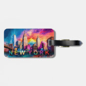 New York Skyline Abstrakt Art Gepäckanhänger (Rückseite horizontal)