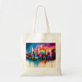 New York Skyline Abstrakt Art Tragetasche (Vorne)