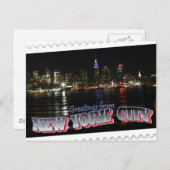 New York Skyline am Night Empire State Postkarte (Vorne/Hinten)