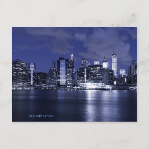 New York Skyline Bathed in Blue Postkarte
