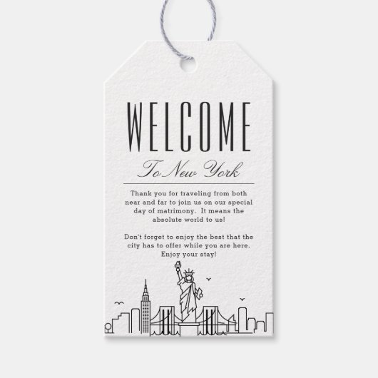 New York Skyline | Begrüßungstipps Geschenkanhänger (Vorderseite)