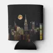 New York Skyline bei Nacht mit Vollmond Dosenkühler (Rückseite)