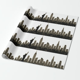 New York Skyline Black Big Apple Modern City Geschenkpapier
