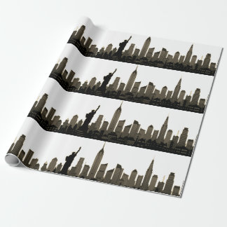 New York Skyline Black Big Apple Modern City Geschenkpapier