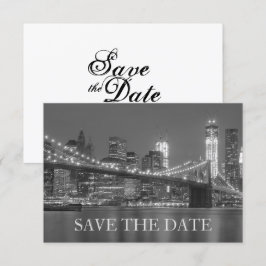 New York Skyline Brooklyn Wedding Save the Date Einladung