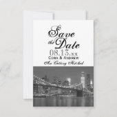 New York Skyline Brooklyn Wedding Save the Date Einladung (Vorderseite)