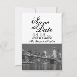 New York Skyline Brooklyn Wedding Save the Date Einladung