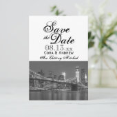 New York Skyline Brooklyn Wedding Save the Date Einladung (Stehend Vorderseite)