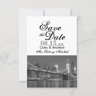 New York Skyline Brooklyn Wedding Save the Date in Einladung