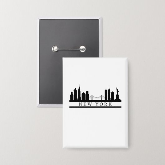 New York Skyline Button (Vorderseite/Rückseite)