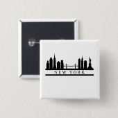 New York Skyline Button (Vorne & Hinten)