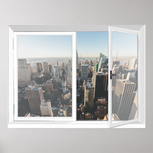 New York Skyline City View Fake Window Poster (Vorne)