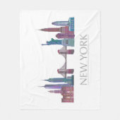 New York Skyline Colored Gebäude Fleecedecke (Vorderseite)