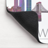 New York Skyline Colored Gebäude Mousepad (Ecke)