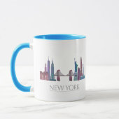 New York Skyline Colored Gebäude Tasse (Links)