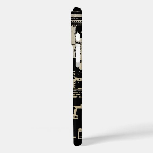 New York Skyline Damask iPhone Case (Rückseite / Links)