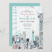 New York Skyline Einladung zur Hochzeit (Vorne/Hinten)