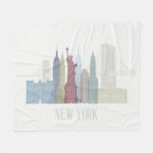 New York Skyline Fleecedecke (Vorderseite (Horizontal))