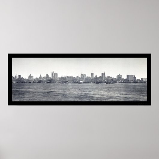 New York Skyline Foto 1900 Poster (Vorne)
