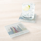 New York Skyline Glasuntersetzer (Schrägansicht)