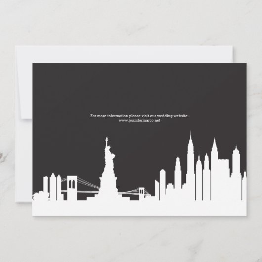 New York Skyline Gold Script Save the Date (Rückseite)