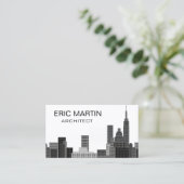 New York Skyline Gray Modern Architecture Visitenkarte (Stehend Vorderseite)