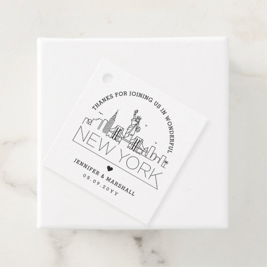 New York Skyline | Hochzeit Begrüßung Geschenkanhänger (Beispiel)